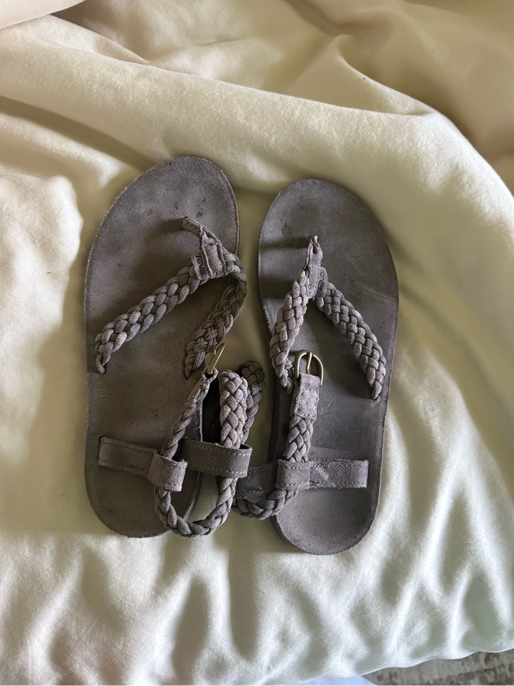 Teva Braided Ankle Strap Sandals in Taupe Gray